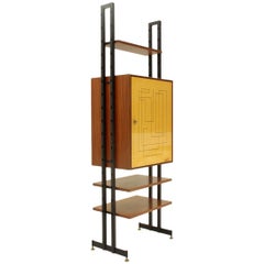Midcentury Italian Teak Wall Unit with Bar, 1950s