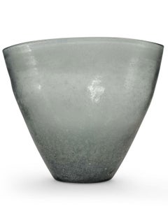 MidCentury Italian Textured Gray Handblown Art Glass Vase