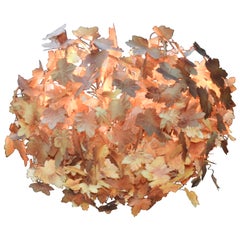 Midcentury Italian Tole Metal Leaf Chandelier