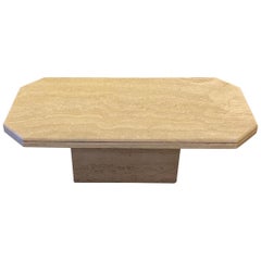 Midcentury Italian Travertine Coffee Table