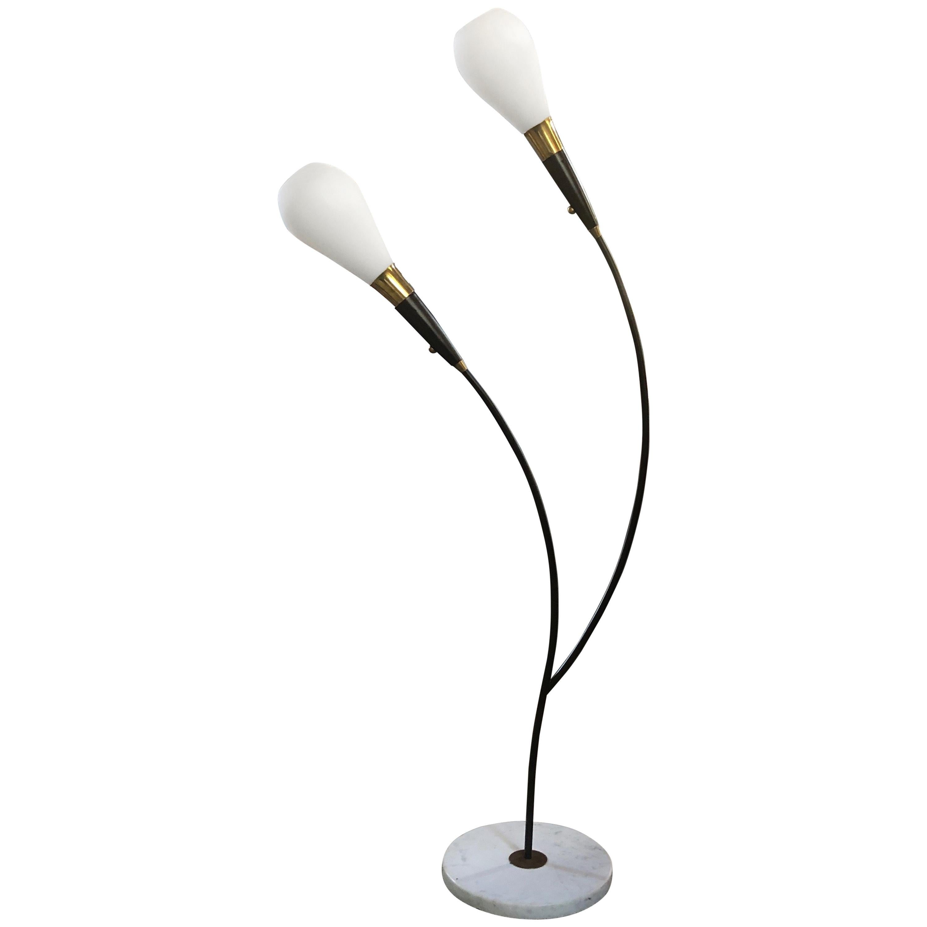 Midcentury Italian Two-Armed Arc Floor Lamp, 1970s For Sale at 1stDibs