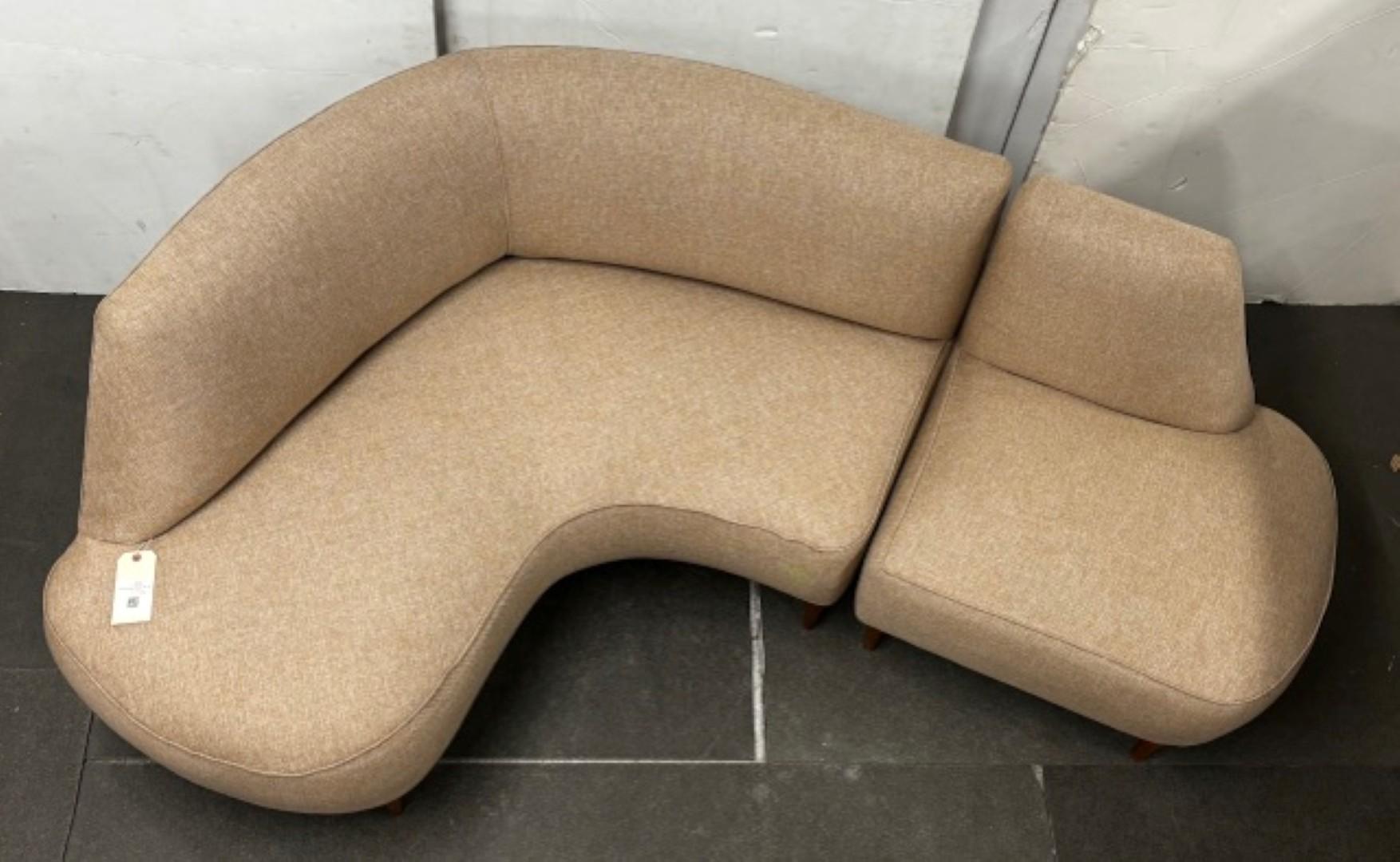 Canapé deux pièces asymétrique italien du milieu du siècle circa 1950 en vente 4