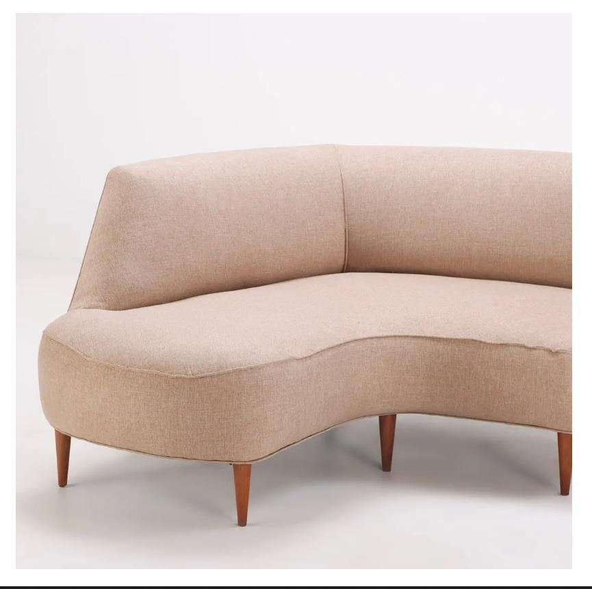 Midcentury Italian Two-Piece Asymmetric Sofa circa 1950 In Good Condition For Sale In Chicago, IL