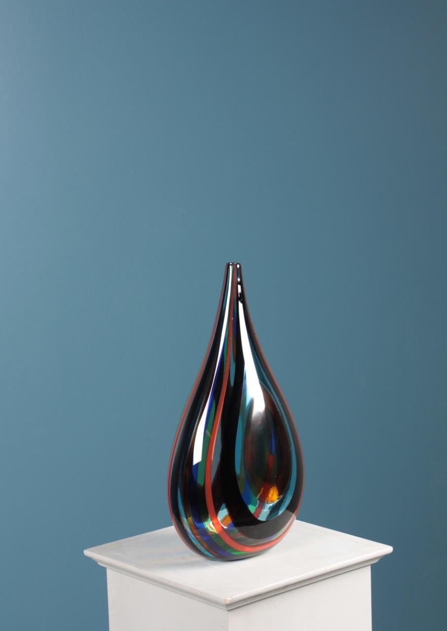 Vase en verre italien du milieu du siècle dernier:: années 1960 Bon état - En vente à Lejre, DK