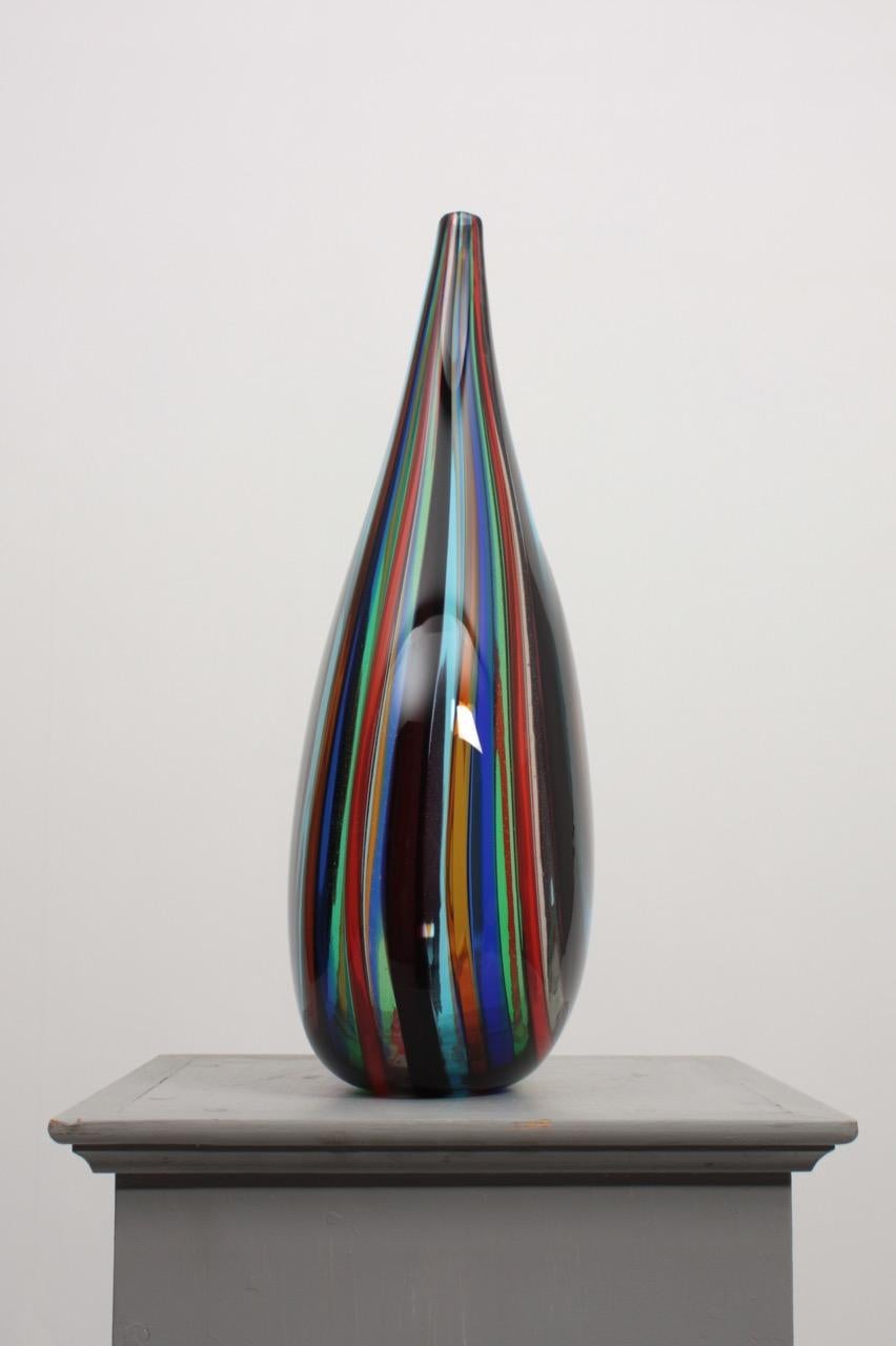 Mid-20th Century Midcentury Italian Vase in Glass, 1960s For Sale