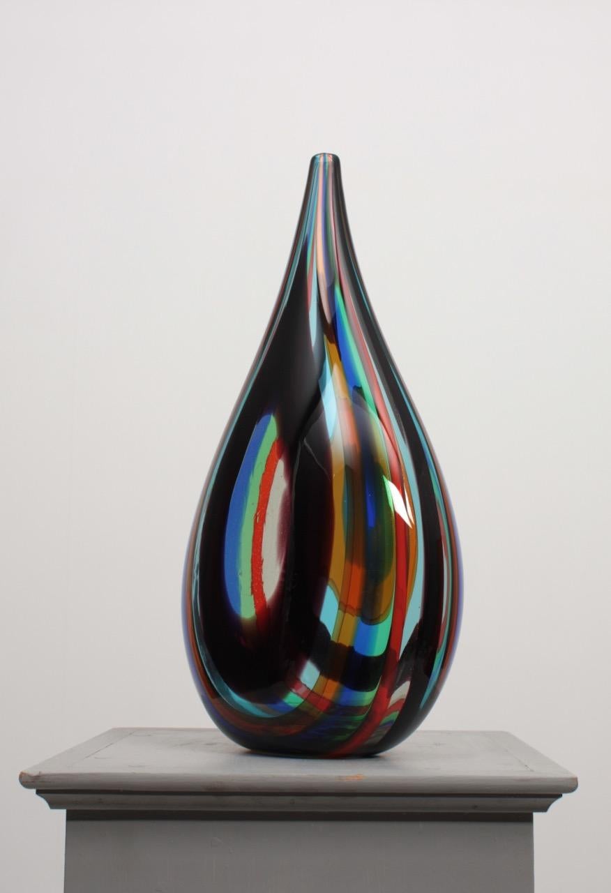 Midcentury Italian Vase in Glass, 1960s For Sale 1