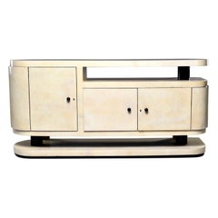 Midcentury Italian Vellum Covered Sideboard or Cabinet