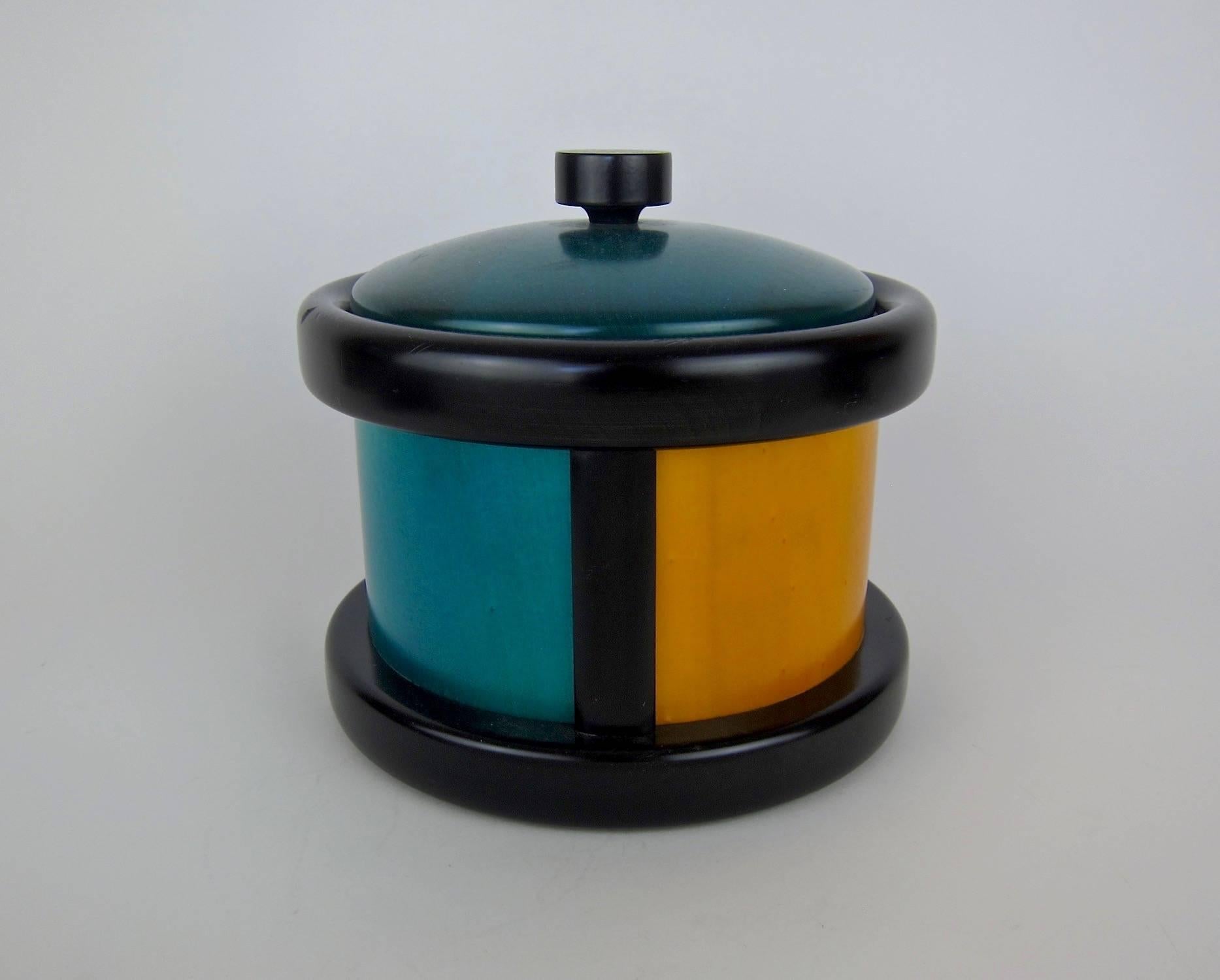 Midcentury Italian Woodenware Ice Bucket by Pietro Manzoni for Vietri In Good Condition In Los Angeles, CA