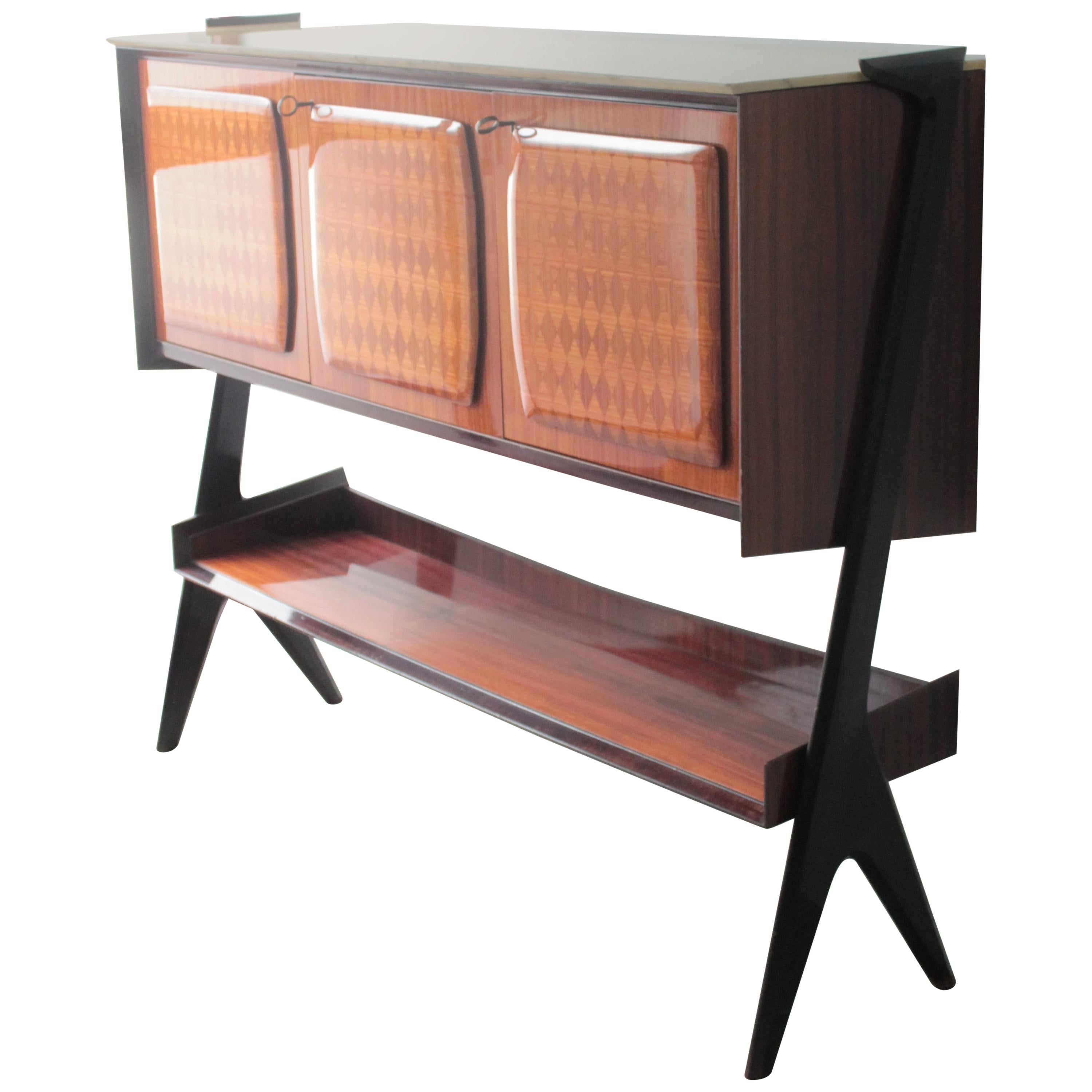 Midcentury Italian Vittorio Dassi Dry Bar Cabinet