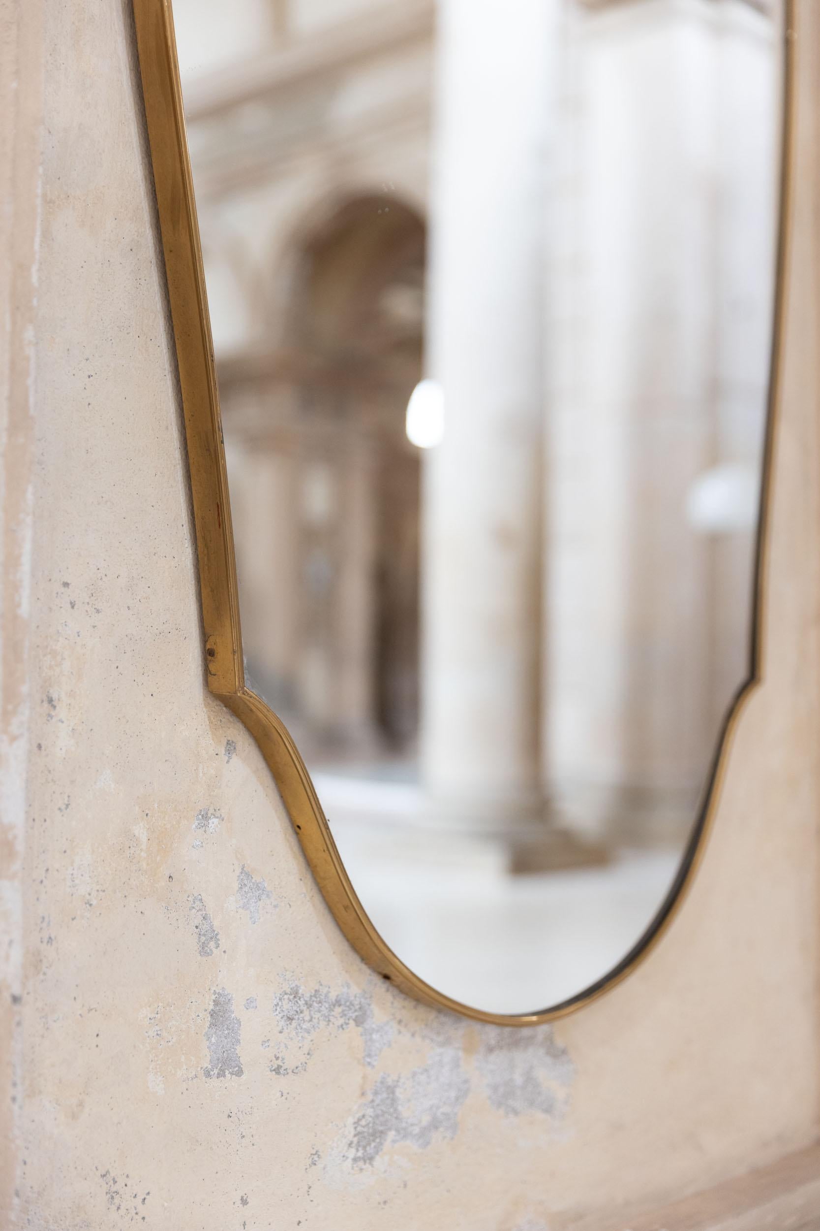 Mid-20th Century Midcentury italian wall mirror in the style of Gio Ponti