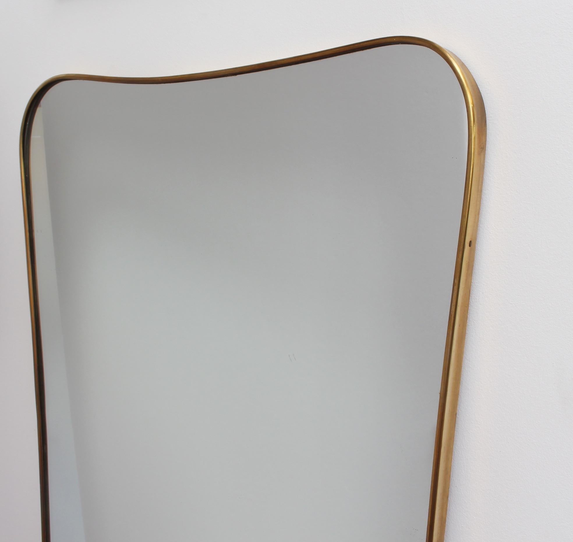 Midcentury Italian Wall Mirror with Brass Frame, circa 1950s 6