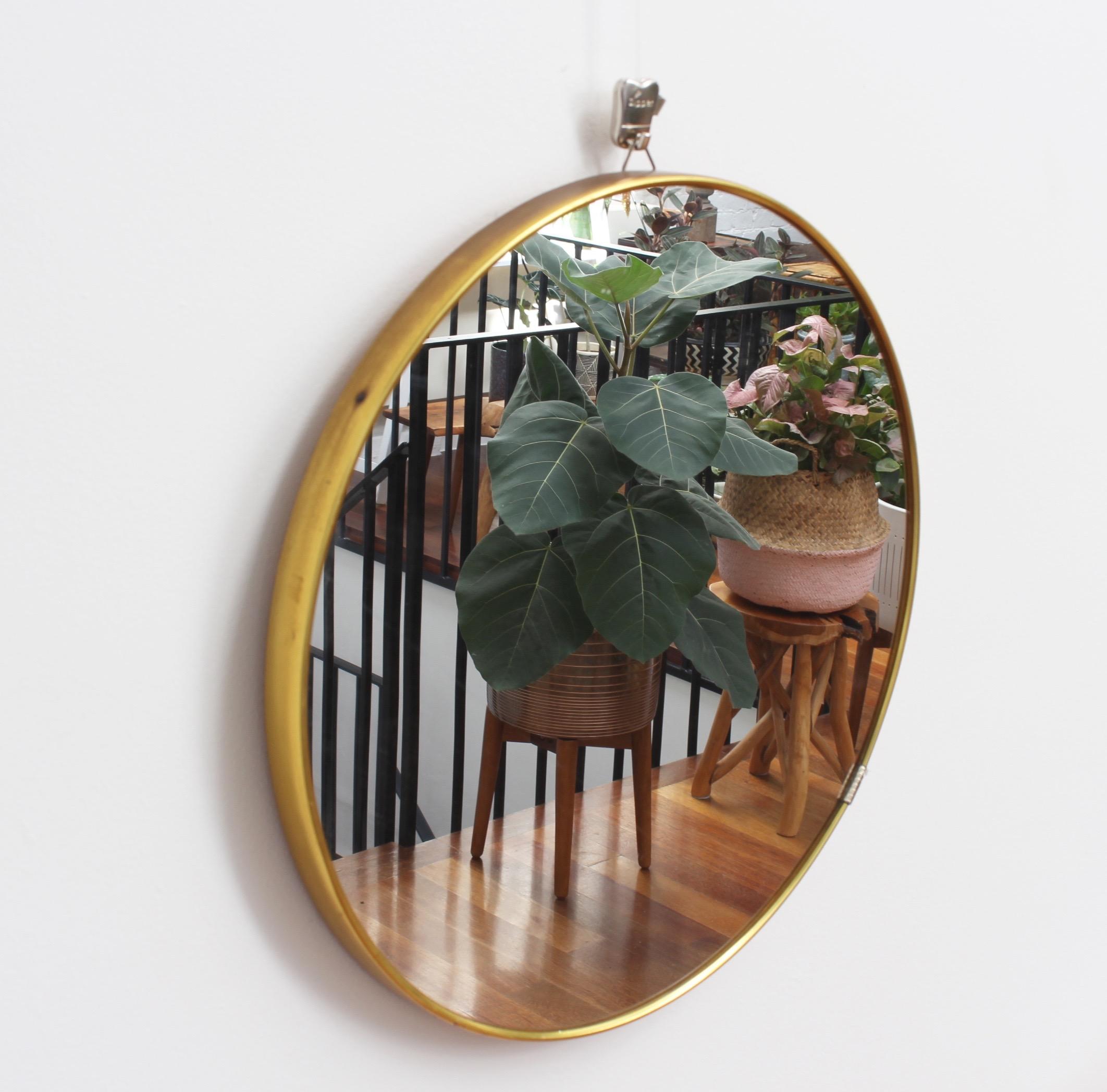 Midcentury Italian Wall Mirror with Brass Frame, circa 1950s 2