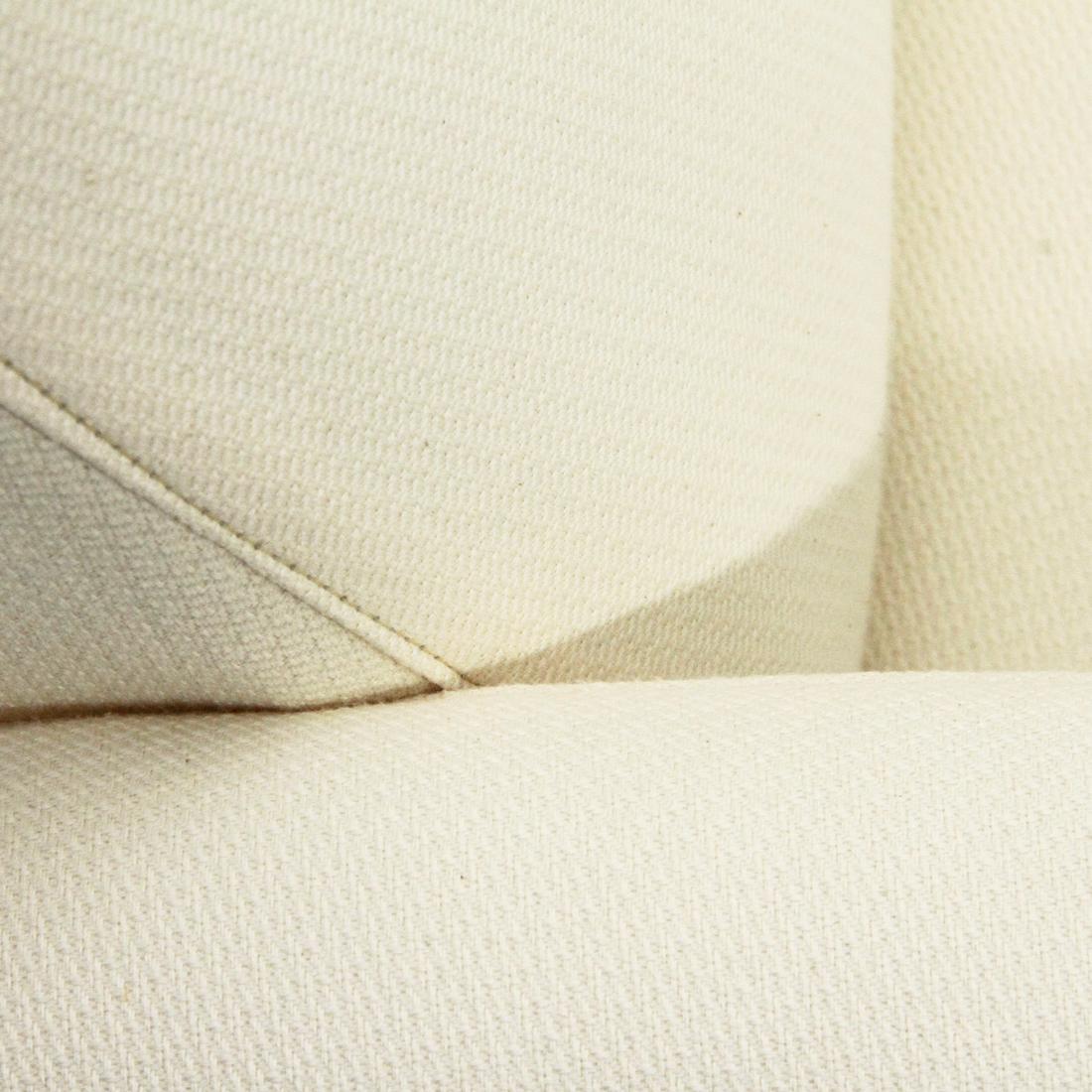 Midcentury Italian White Fabric Italian Armchair, 1950s 2