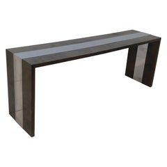 Italienische Konsole aus Holz und Chrom aus der Jahrhundertmitte, 1970er Jahre