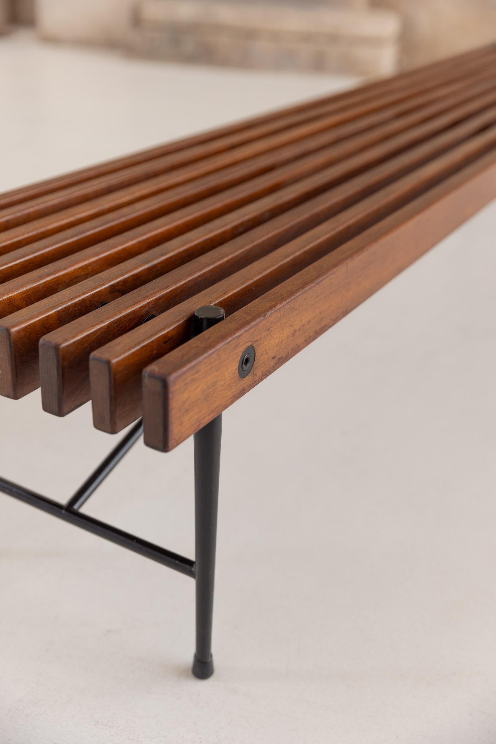 Midcentury italian wooden bench   5