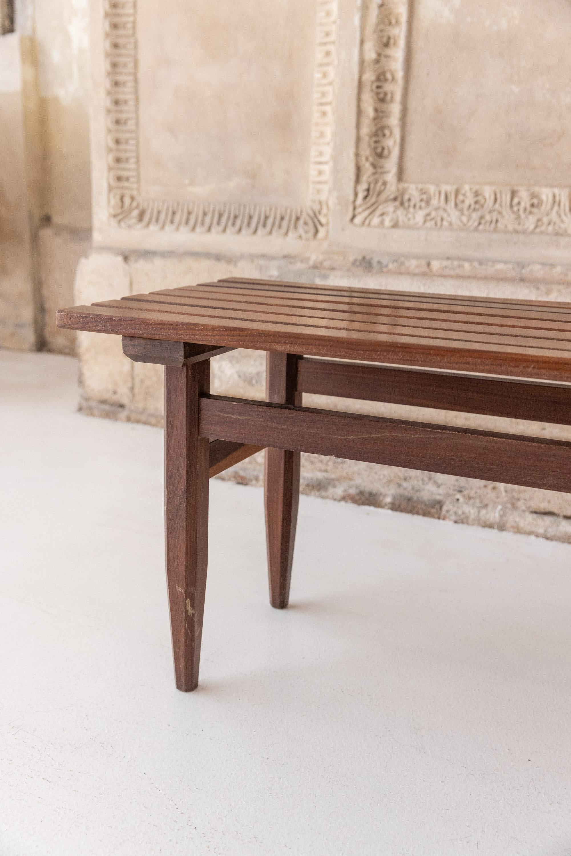 Midcentury italian wooden bench, Italy 1960 For Sale 3