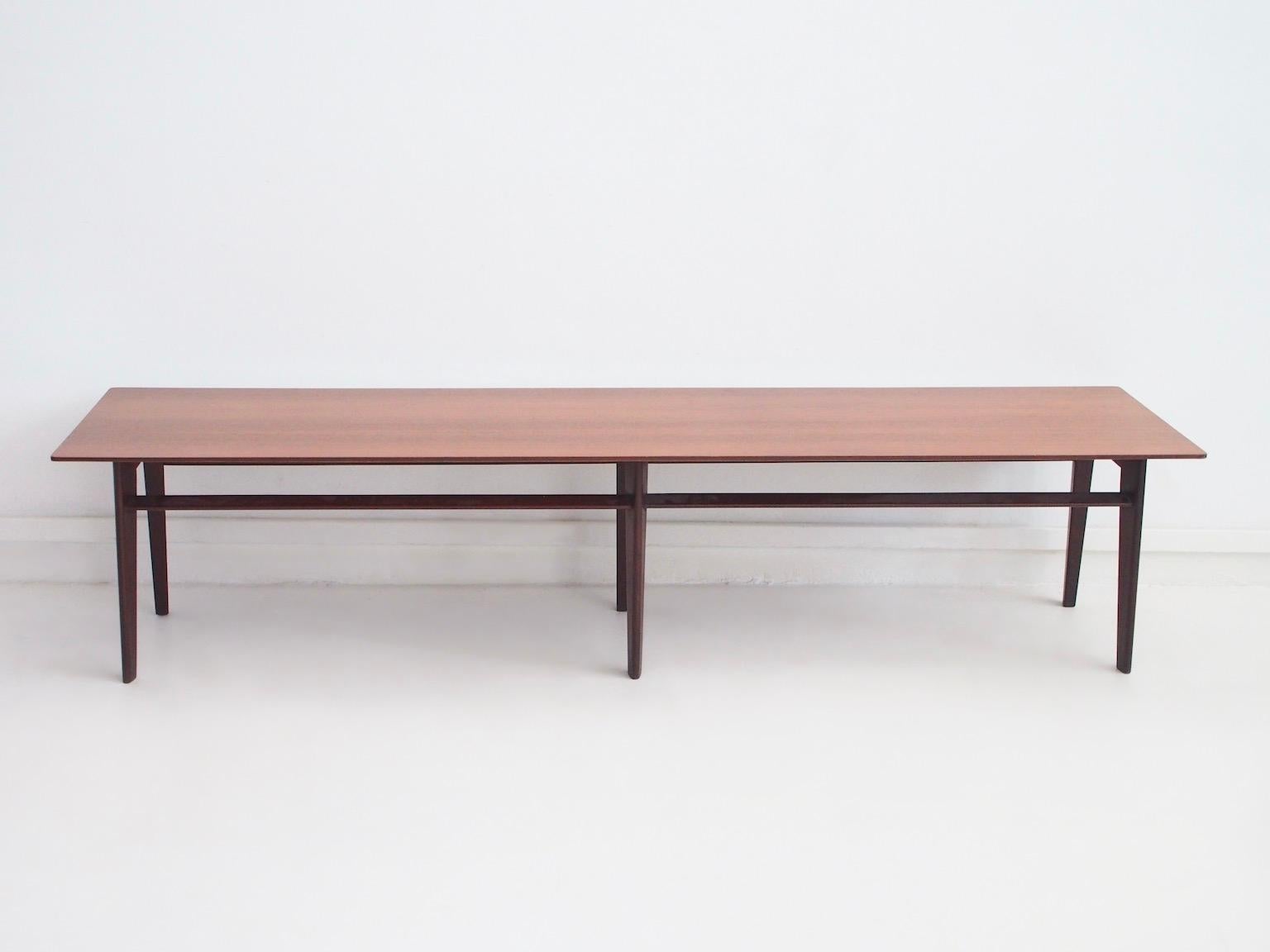 Mid-Century Modern Midcentury Italian Wooden Console or Long Coffee Table For Sale