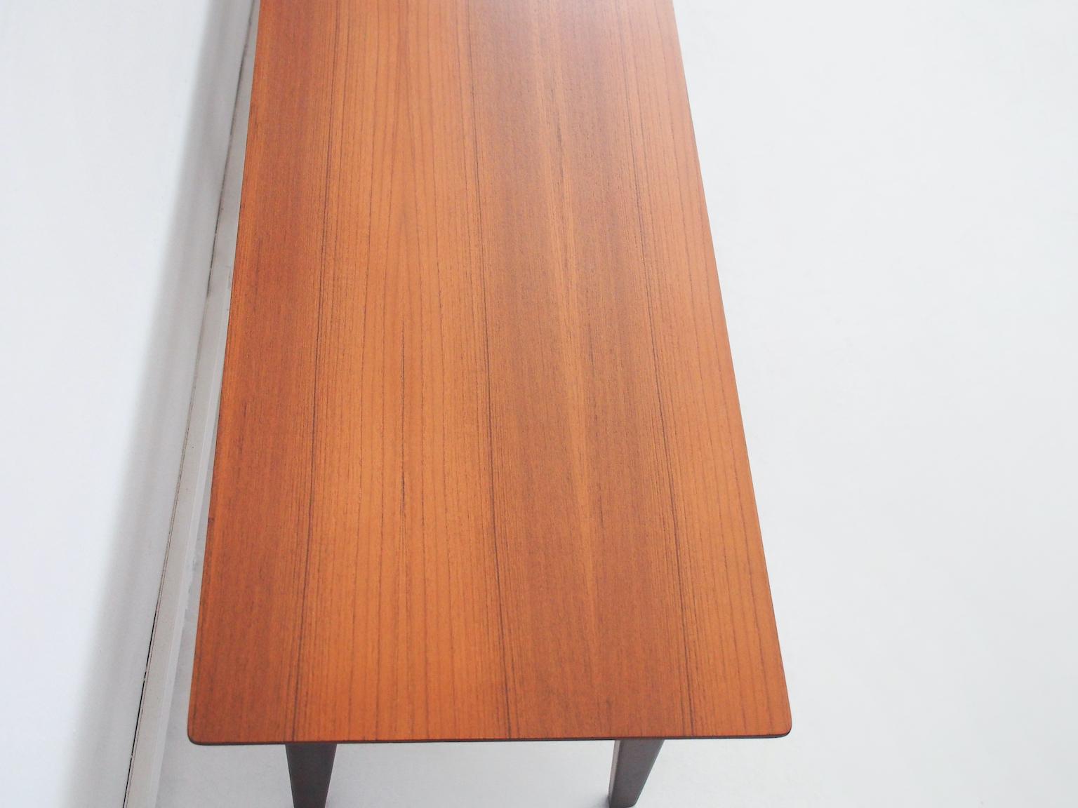 Midcentury Italian Wooden Console or Long Coffee Table For Sale 1