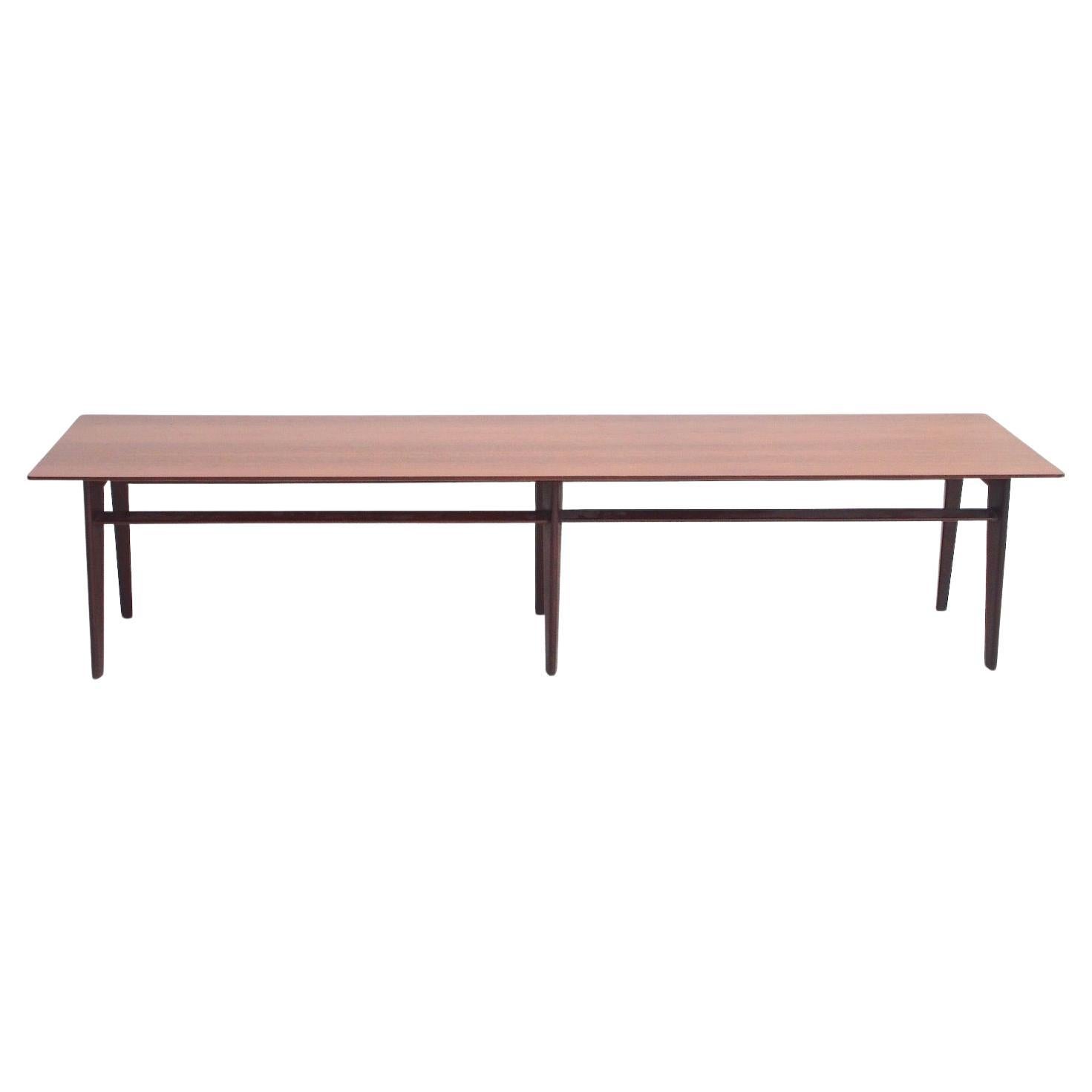 Midcentury Italian Wooden Console or Long Coffee Table