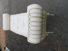 Midcentury Italian Wrought Iron Scroll Arm Bench