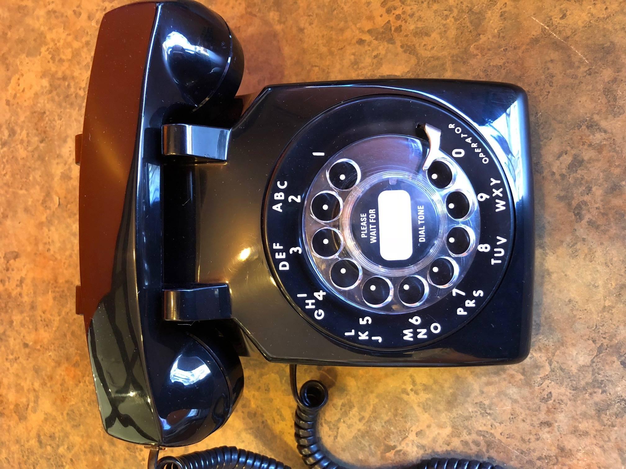 Mid-Century Modern Midcentury ITT Rotary Dial Desktop Telephone with Original Box
