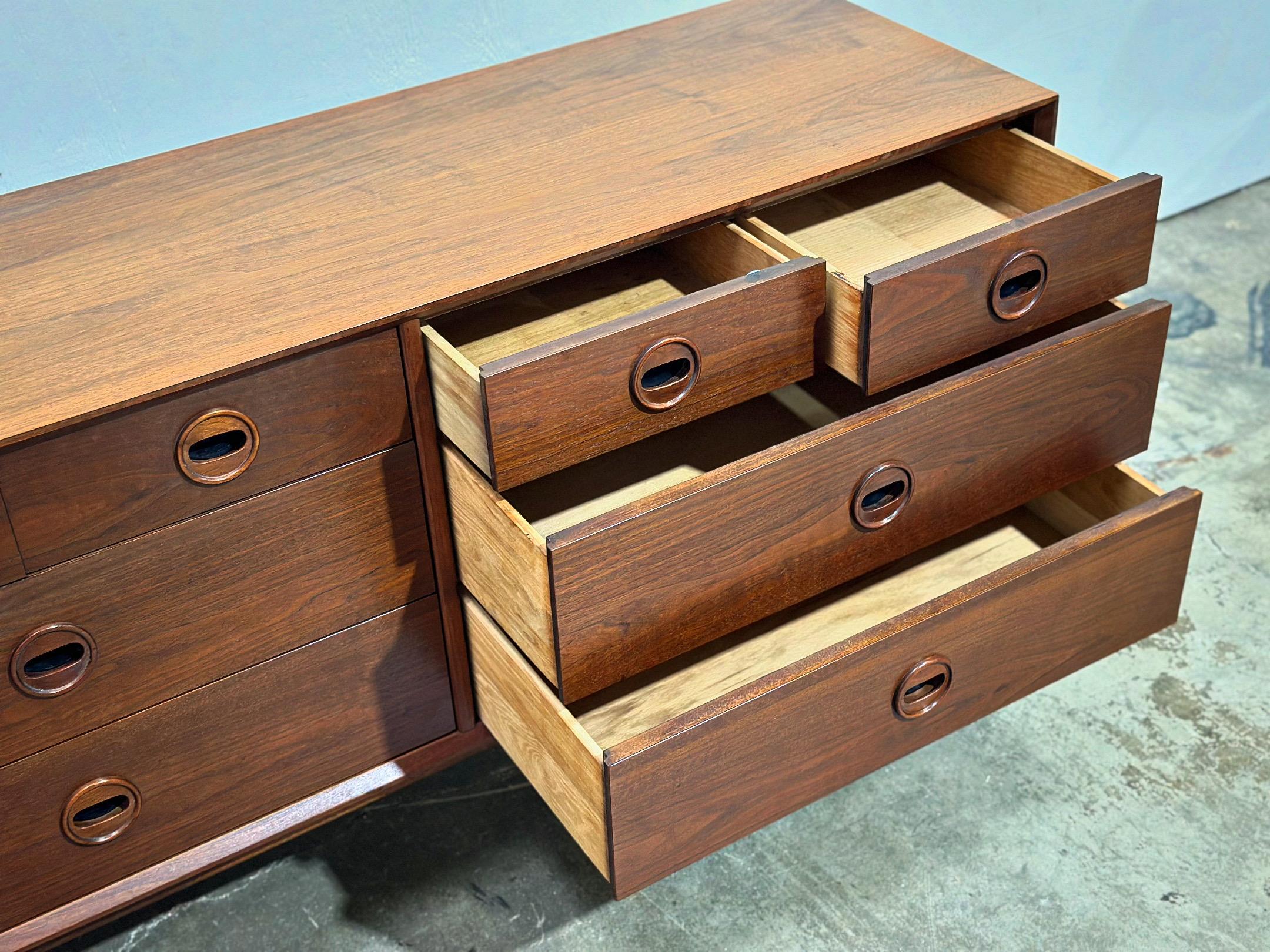 Mid-20th Century Midcentury Jack Cartwright Walnut Dresser - Founders 