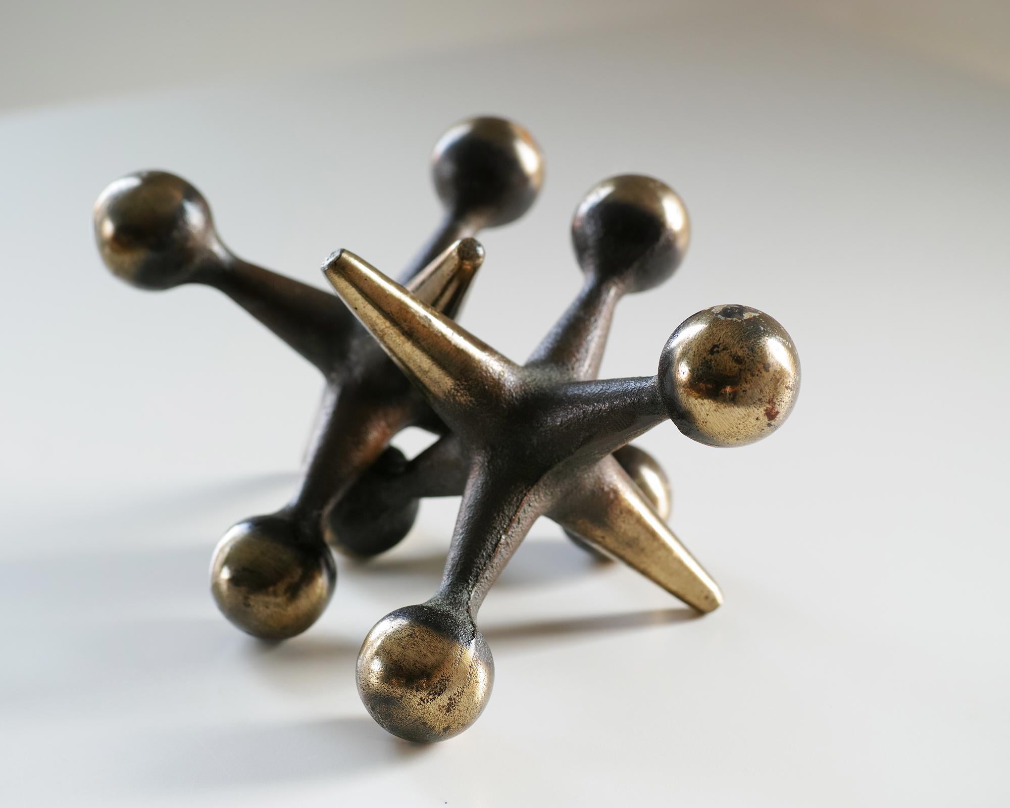 Mid-Century Jacks Iron Bookends Attributed to Bill Curry for Design Line In Good Condition In Brooklyn, NY