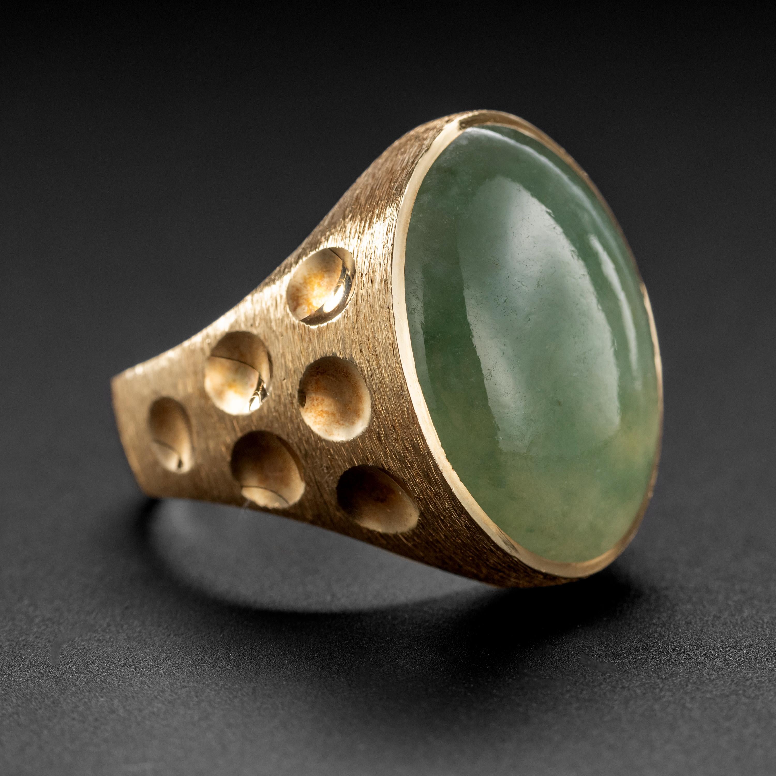 mens jade ring gold