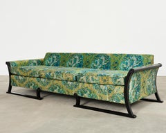 Midcentury James Mont Style Lacquered Gondola Sofa