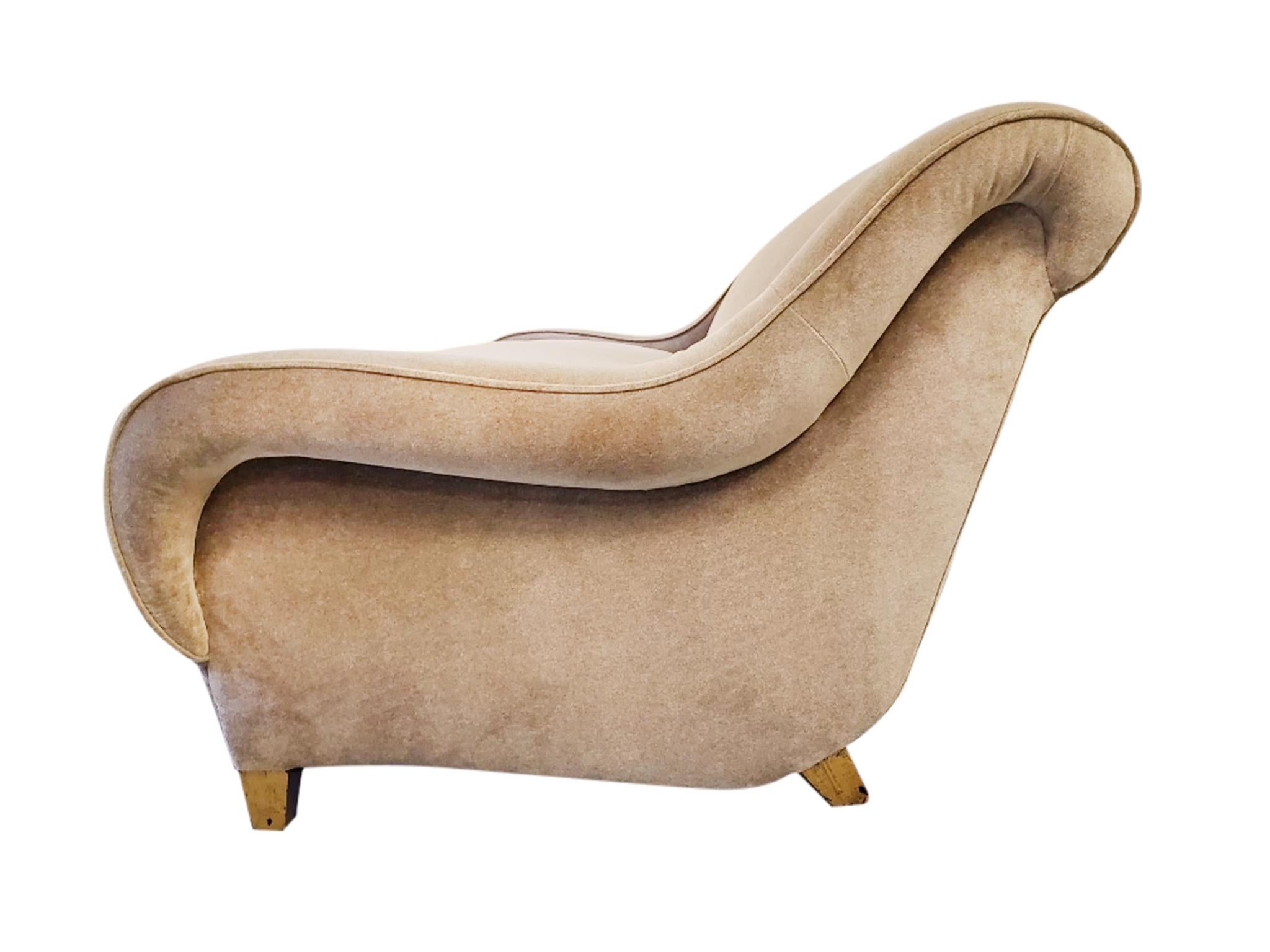 Mid-Century Modern Midcentury James Mont Velvet Mohair Sofa For Sale