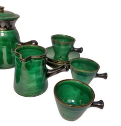 Midcentury Japanese Emerald Glazed Tea Set