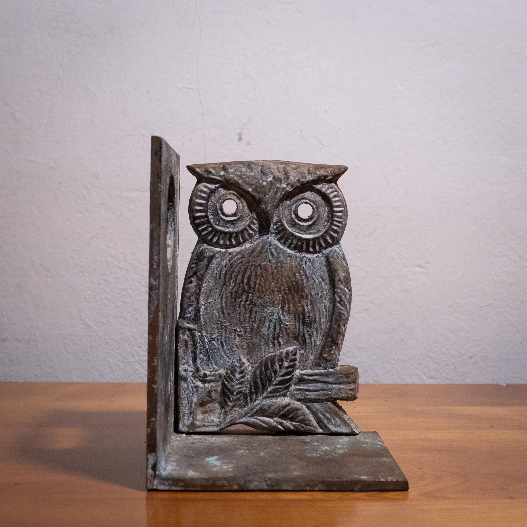 Mid-Century Japanese Iron Owl Bookends 3