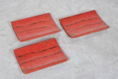 Midcentury Japanese Lacquer Trays, Set of Three