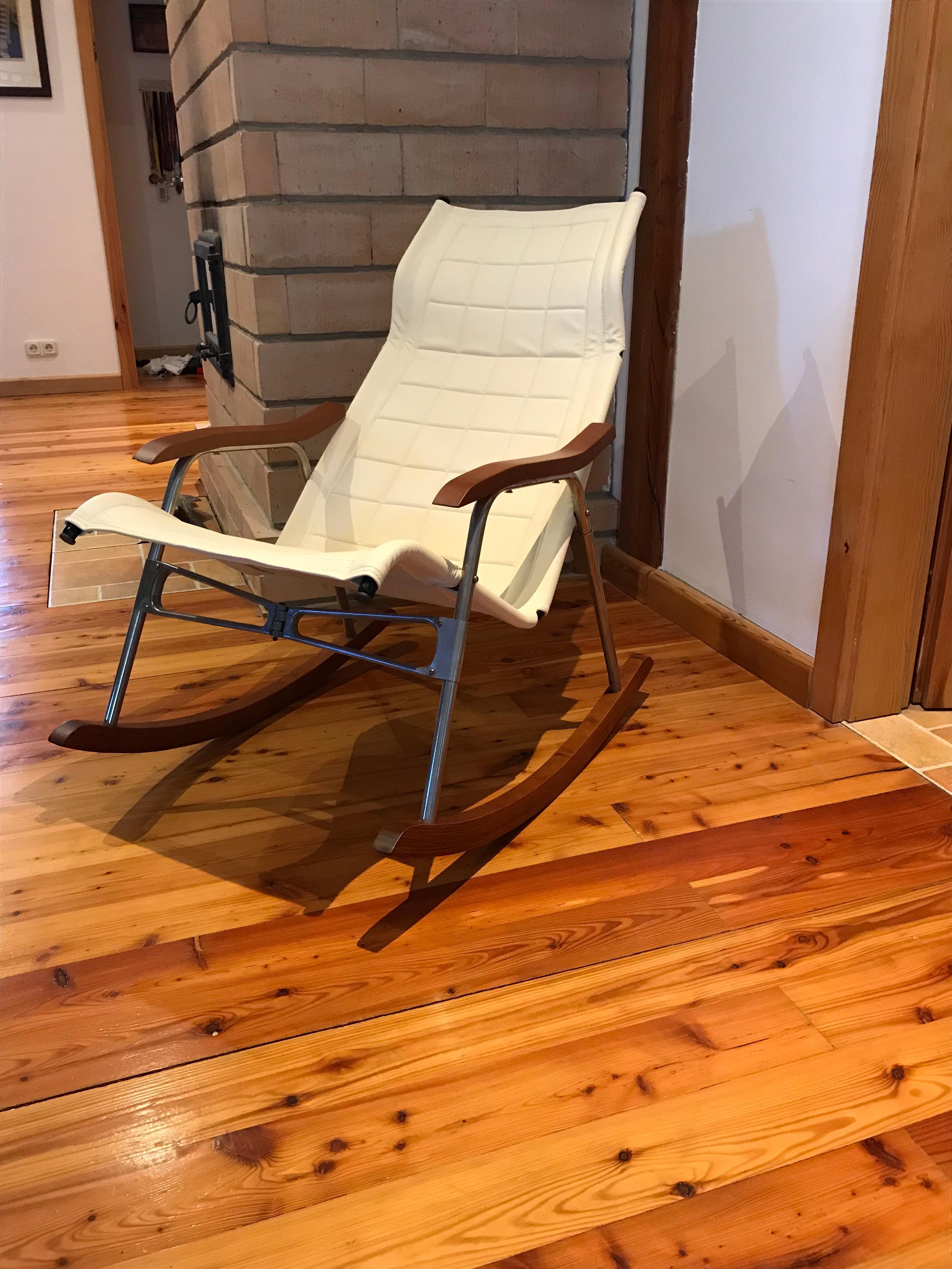 Aluminum Midcentury Japanese Rocking Chair by Takeshi Nii For Sale