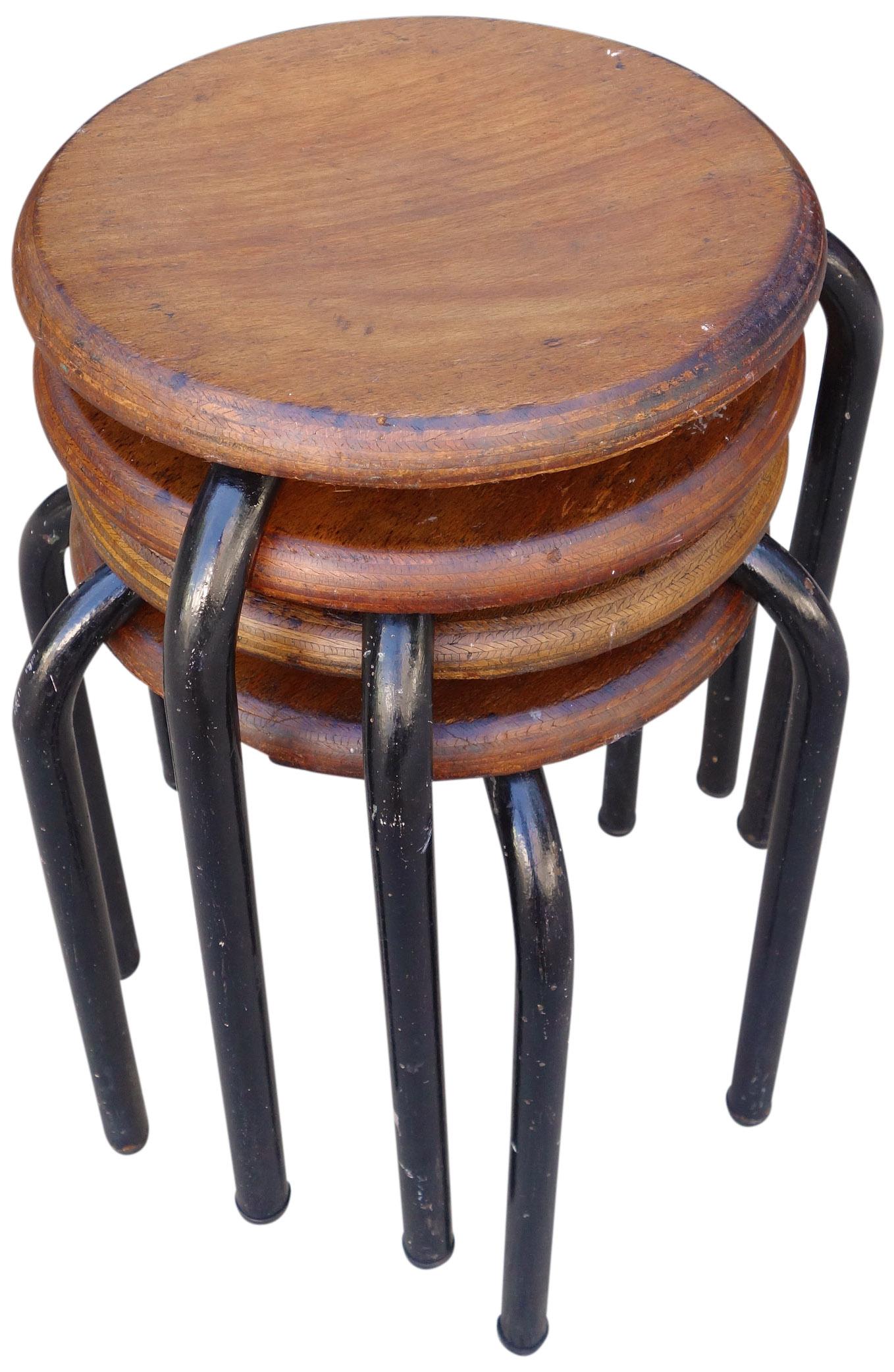 Mid-Century Modern Midcentury Jean Prouvé Stools For Sale