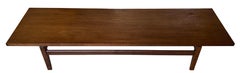 Mid century Jens Risom Design Walnut Floating Top Coffee Table Bench