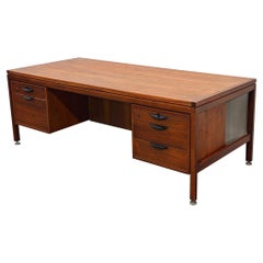 Midcentury Jens Risom Executive Desk - Black Walnut Danish Modern - Circa 1960s