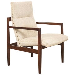 Midcentury Jens Risom Upholstered Floating Lounge Chair, 1960s