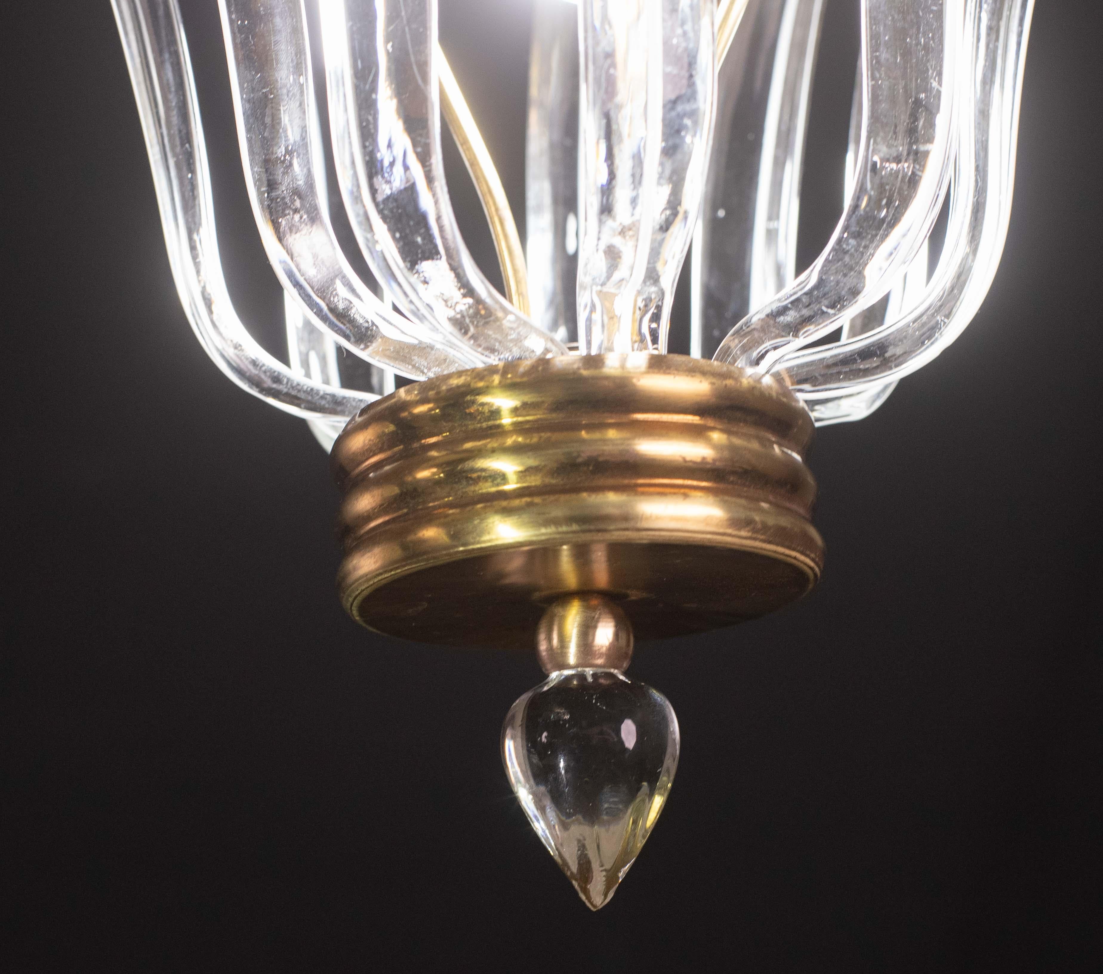 Lampadario Jewell di metà secolo in vetro di Murano di Barovier&Toso, anni '50 In condizioni buone in vendita a Roma, IT