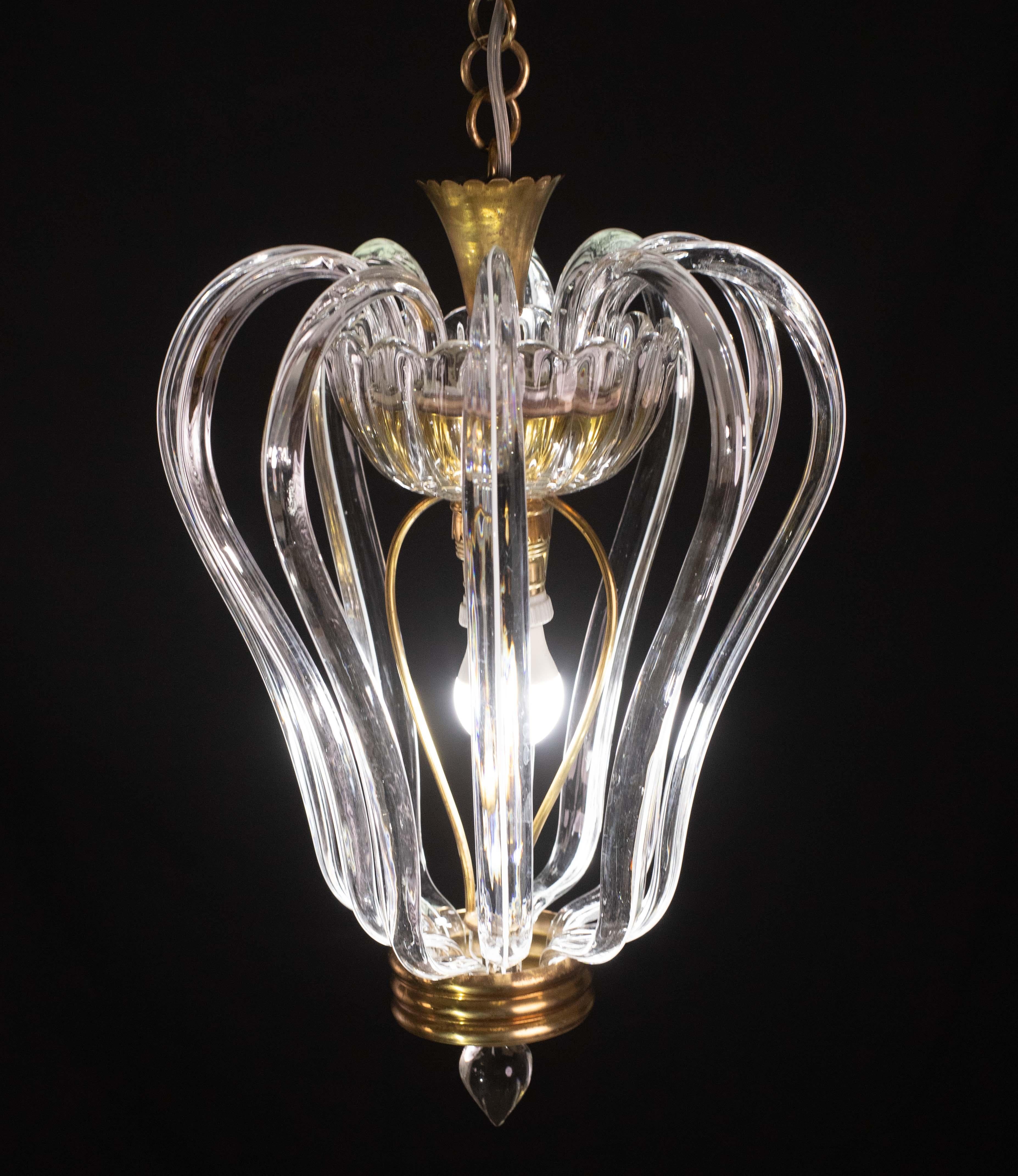 Vetro di Murano Lampadario Jewell di metà secolo in vetro di Murano di Barovier&Toso, anni '50 in vendita