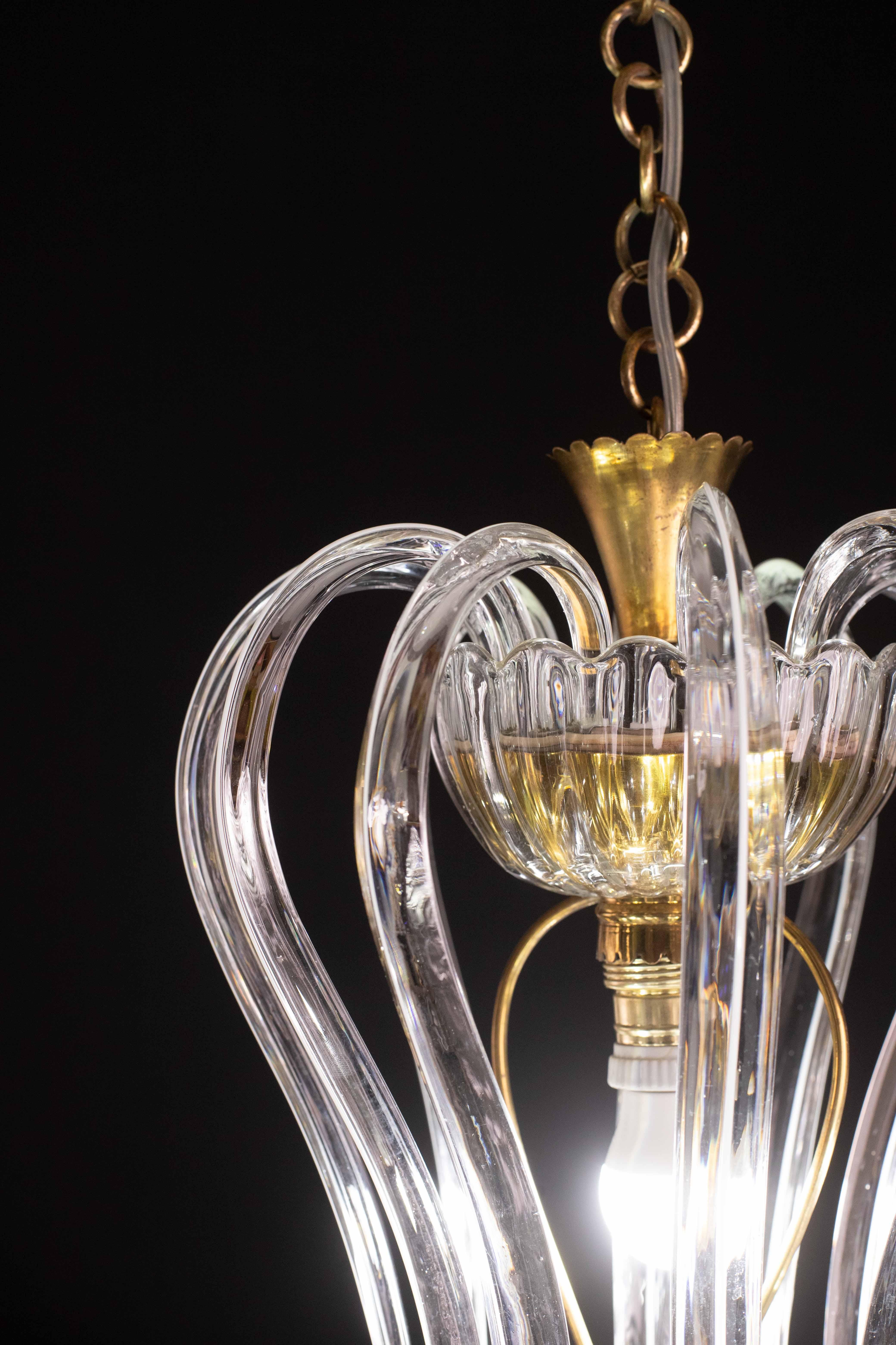 Lampadario Jewell di metà secolo in vetro di Murano di Barovier&Toso, anni '50 in vendita 2