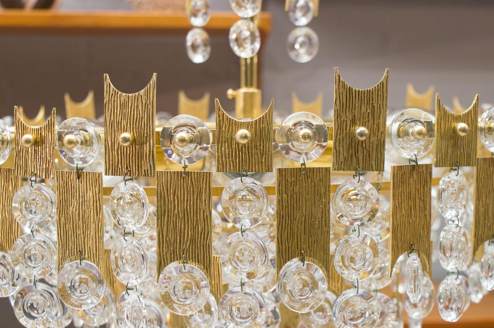 Midcentury Jeweled Crystal Chandelier by Palwa 'Palme & Walter', 1960s For Sale 6