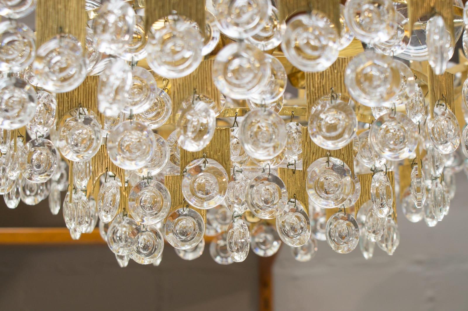 Midcentury Jeweled Crystal Chandelier by Palwa 'Palme & Walter', 1960s For Sale 7
