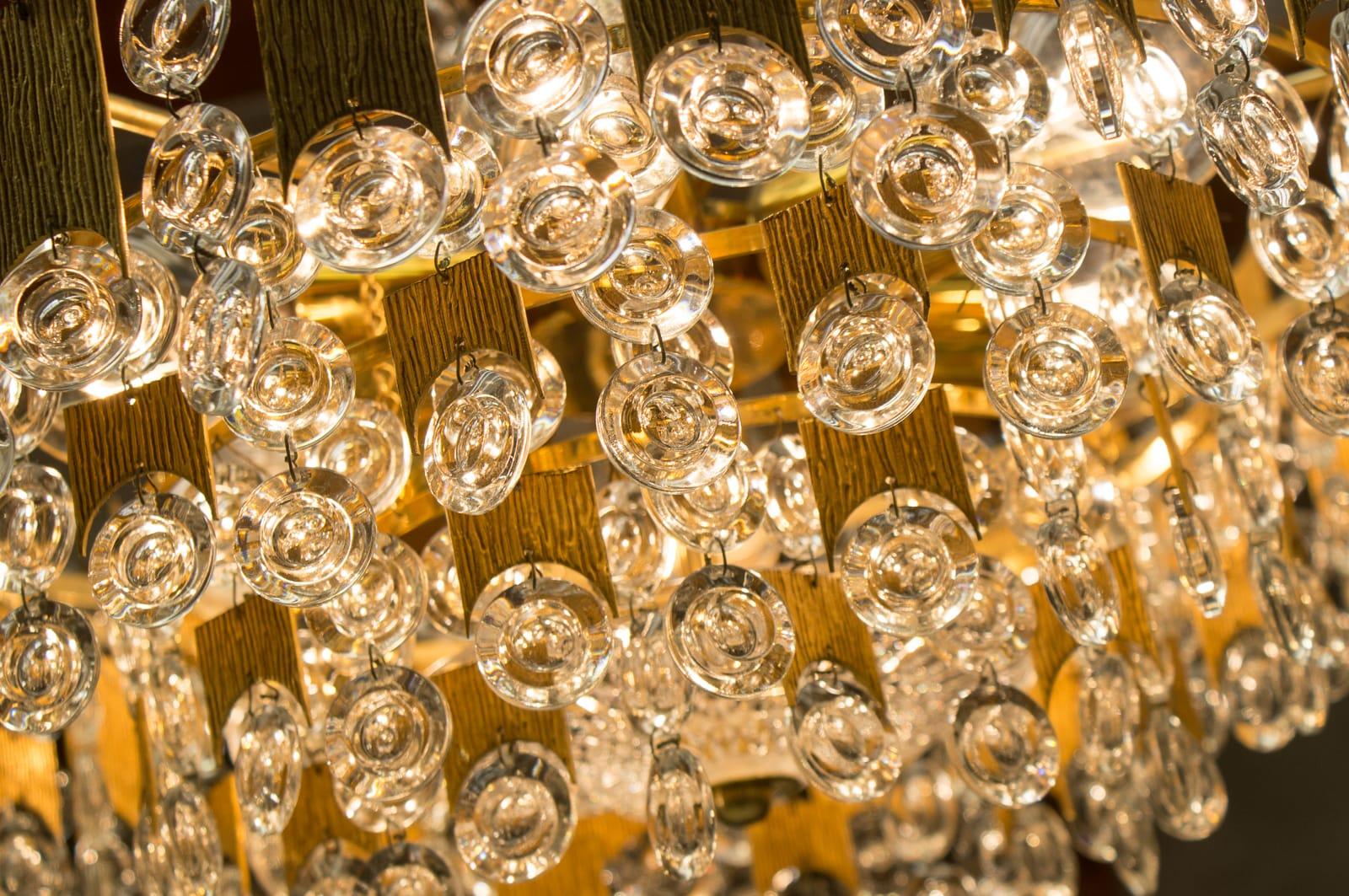 Midcentury Jeweled Crystal Chandelier by Palwa 'Palme & Walter', 1960s For Sale 3