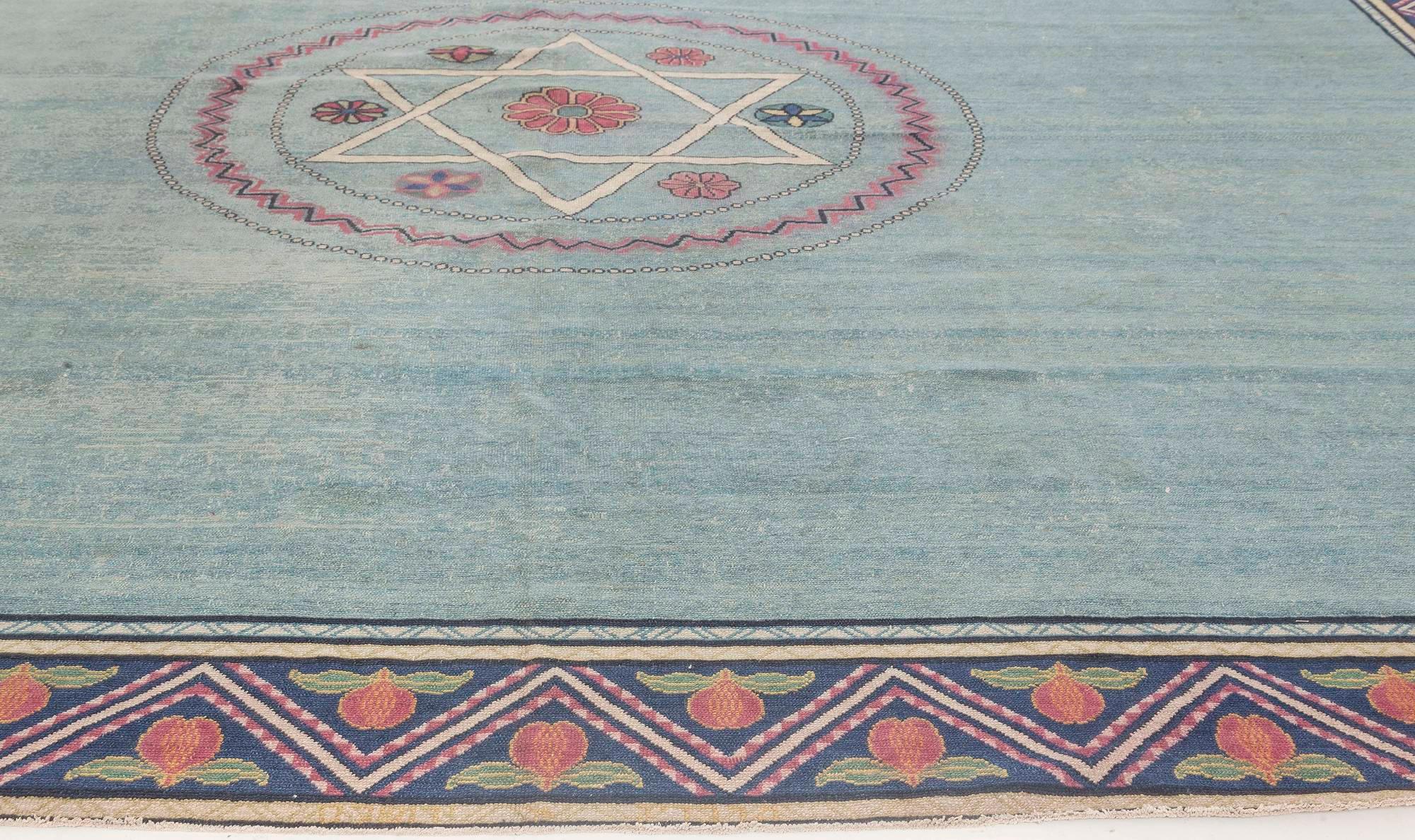 Midcentury Jewish Star of David Marbadia Rug  In Good Condition For Sale In New York, NY