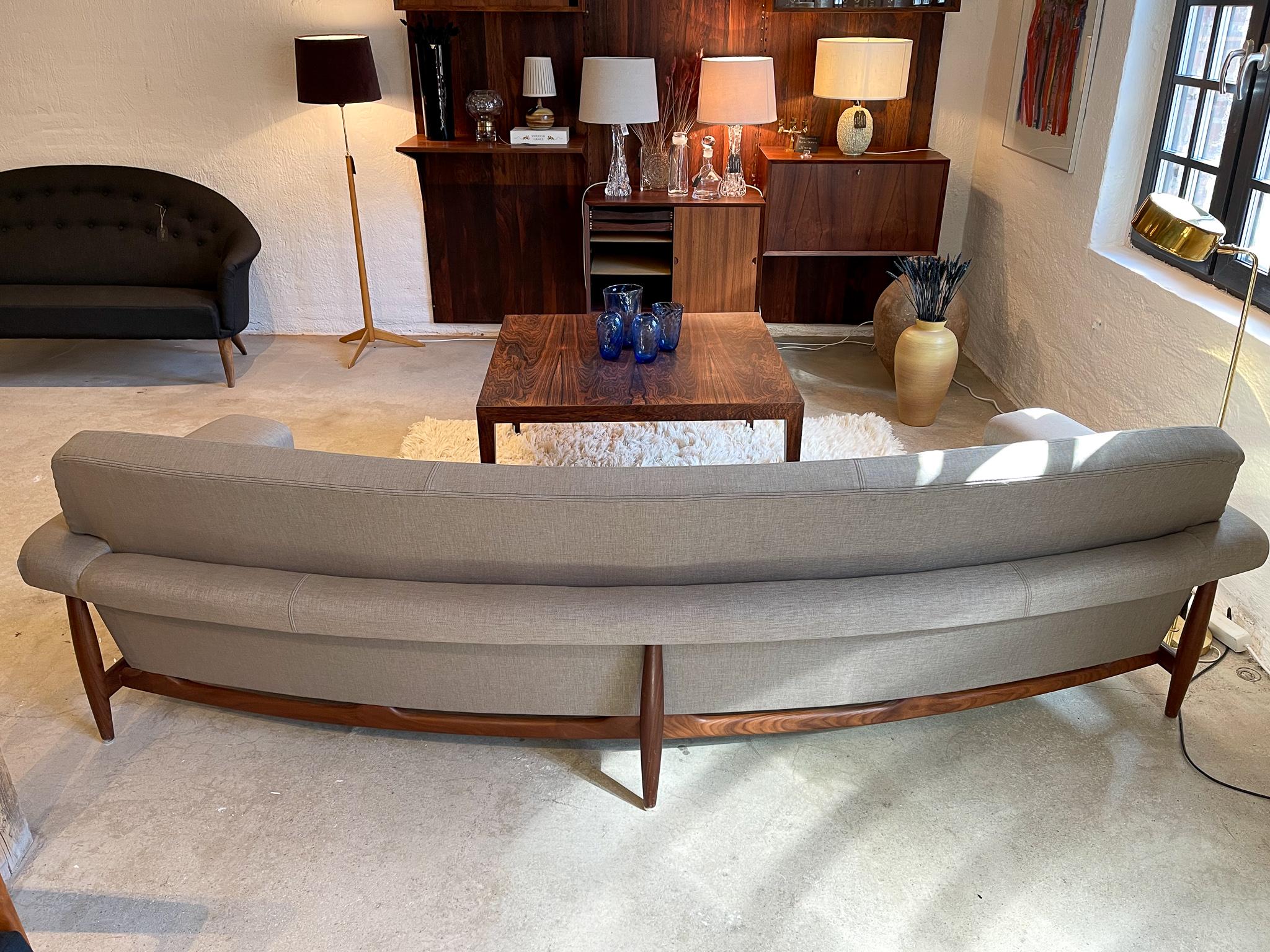 Midcentury Johannes Andersen Large Curved Sofa for Trensum 