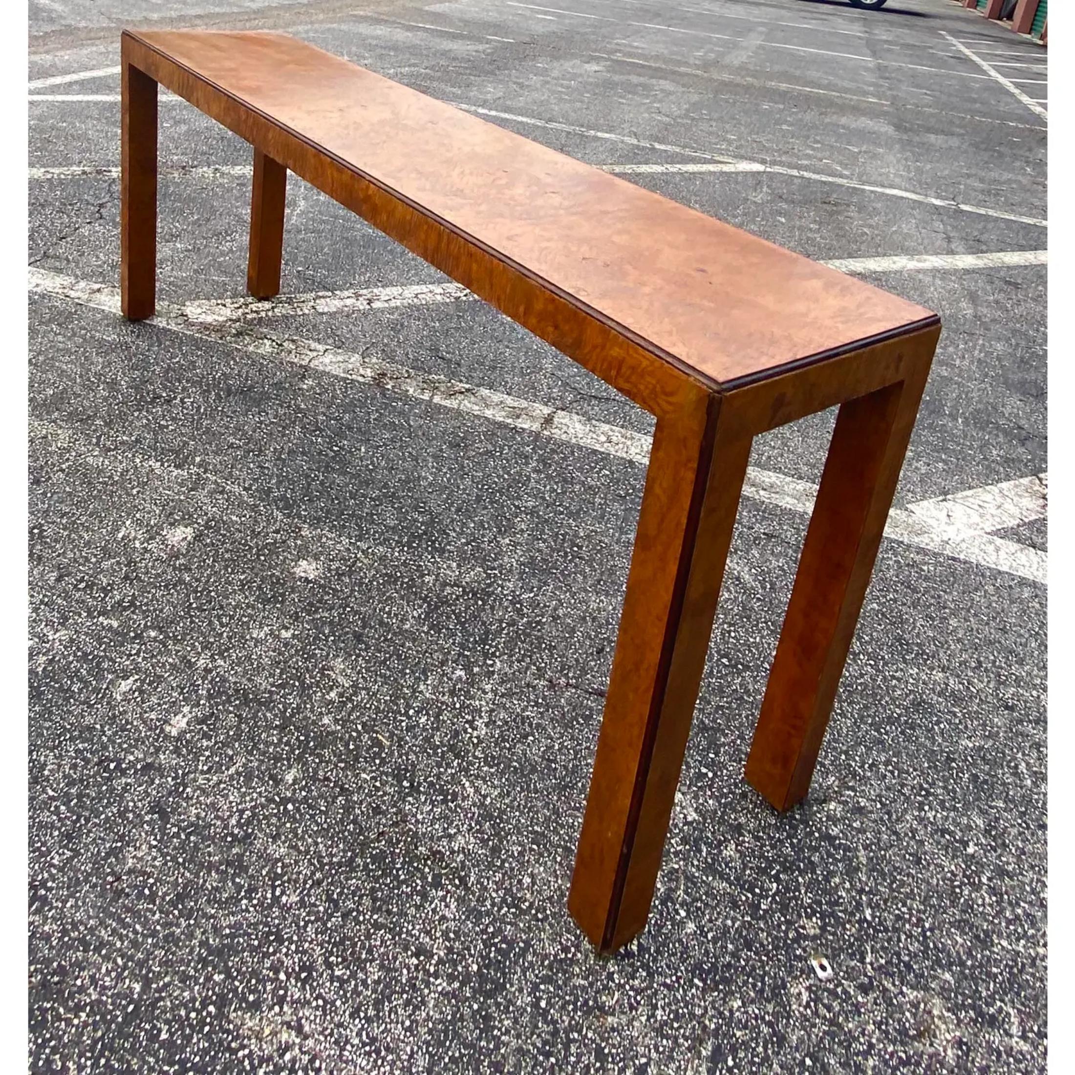 Midcentury John Widdicomb Burl Wood Console 2