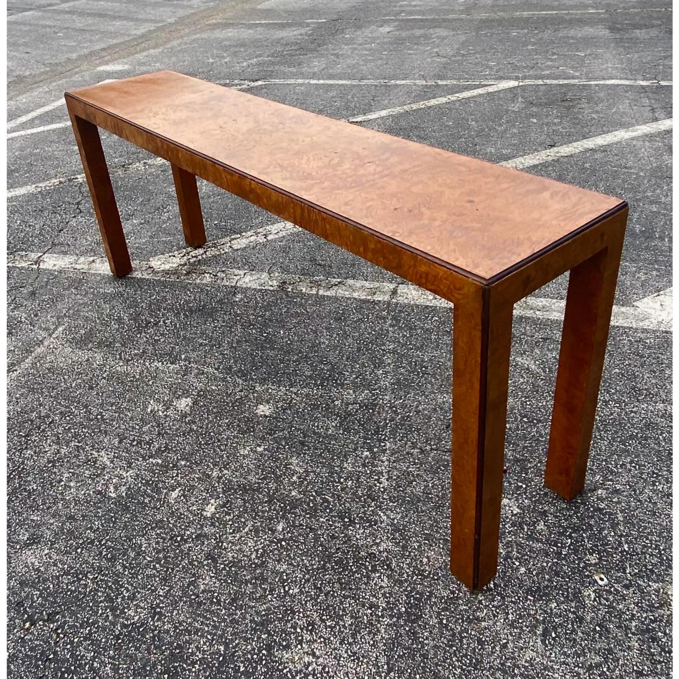 Bohemian Midcentury John Widdicomb Burl Wood Console