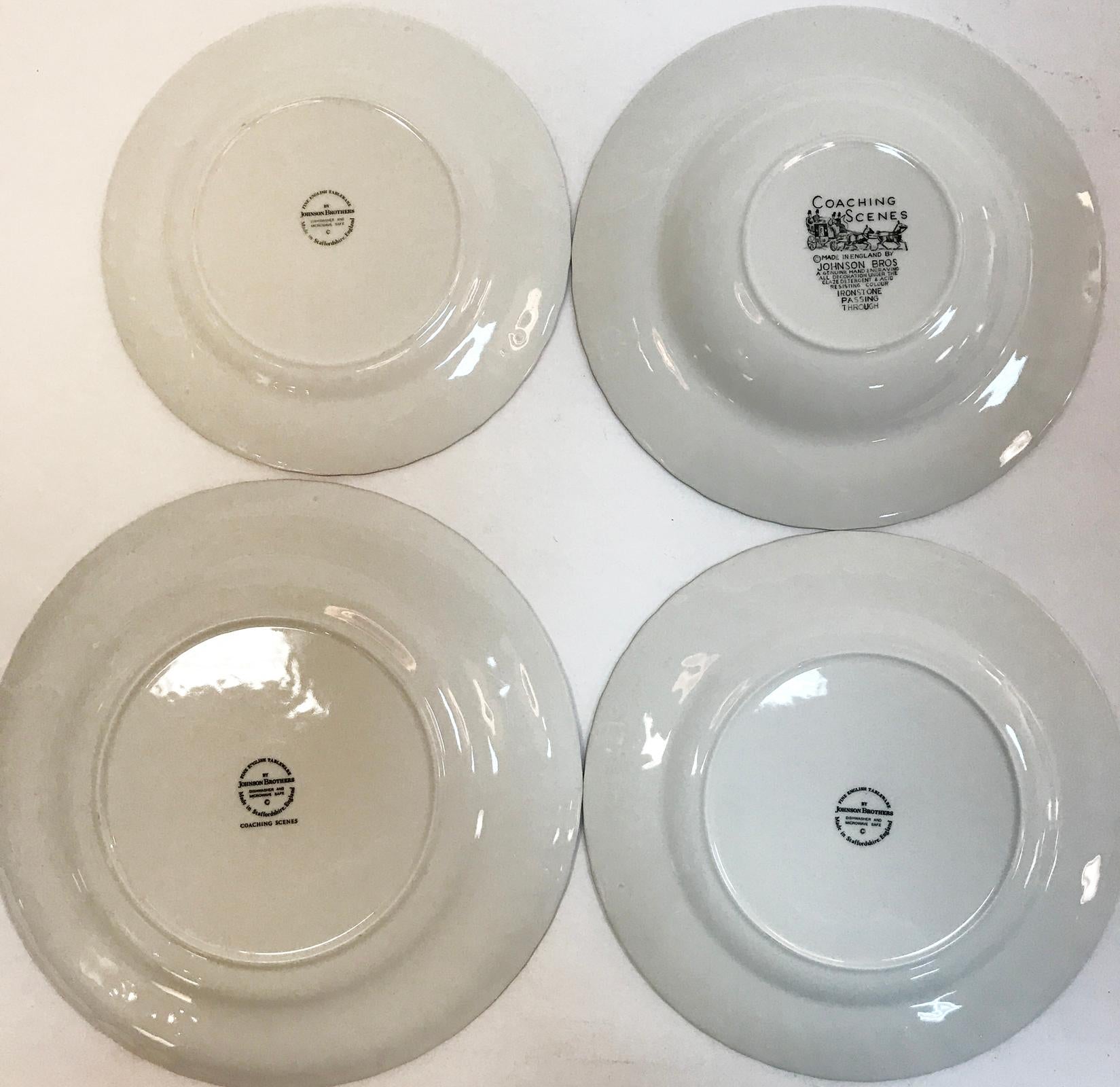Midcentury Johnson Bros Coaching Scenes China, Made in England For Sale 10
