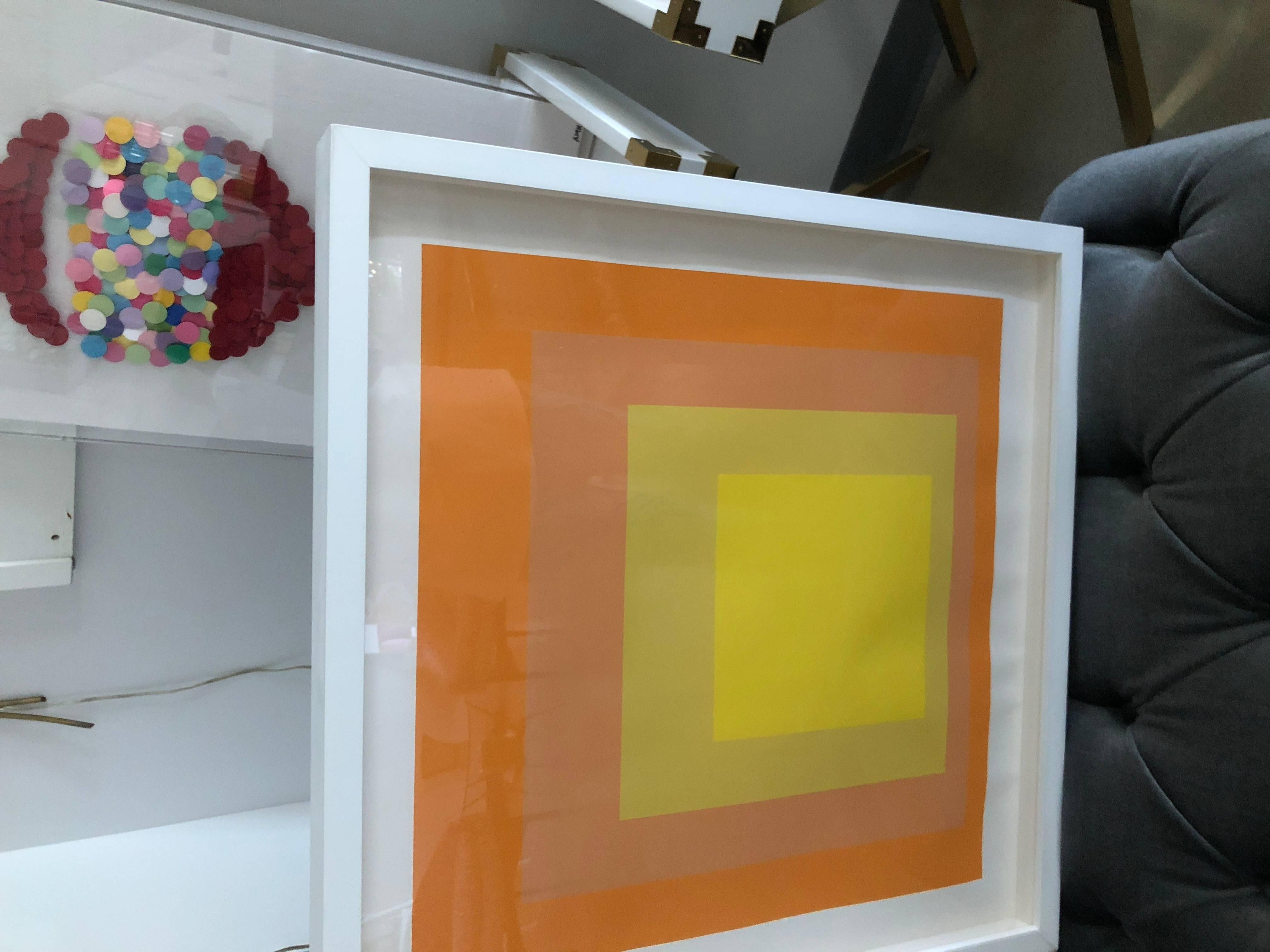 Mid-Century Modern Midcentury Josef Albers Silkscreen Interaction of Color, Homage to the Square For Sale
